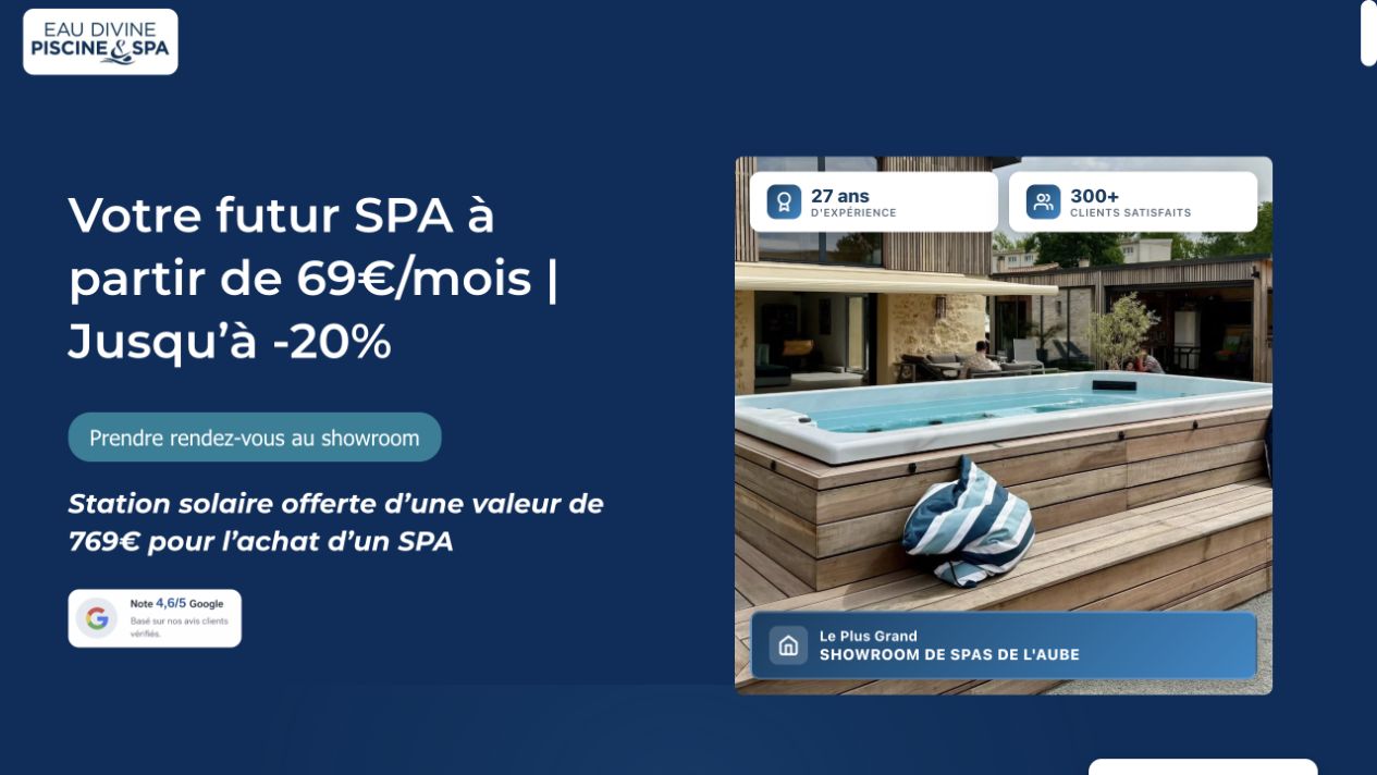 Page Everblue consacrée à l’estimation et à la demande de devis