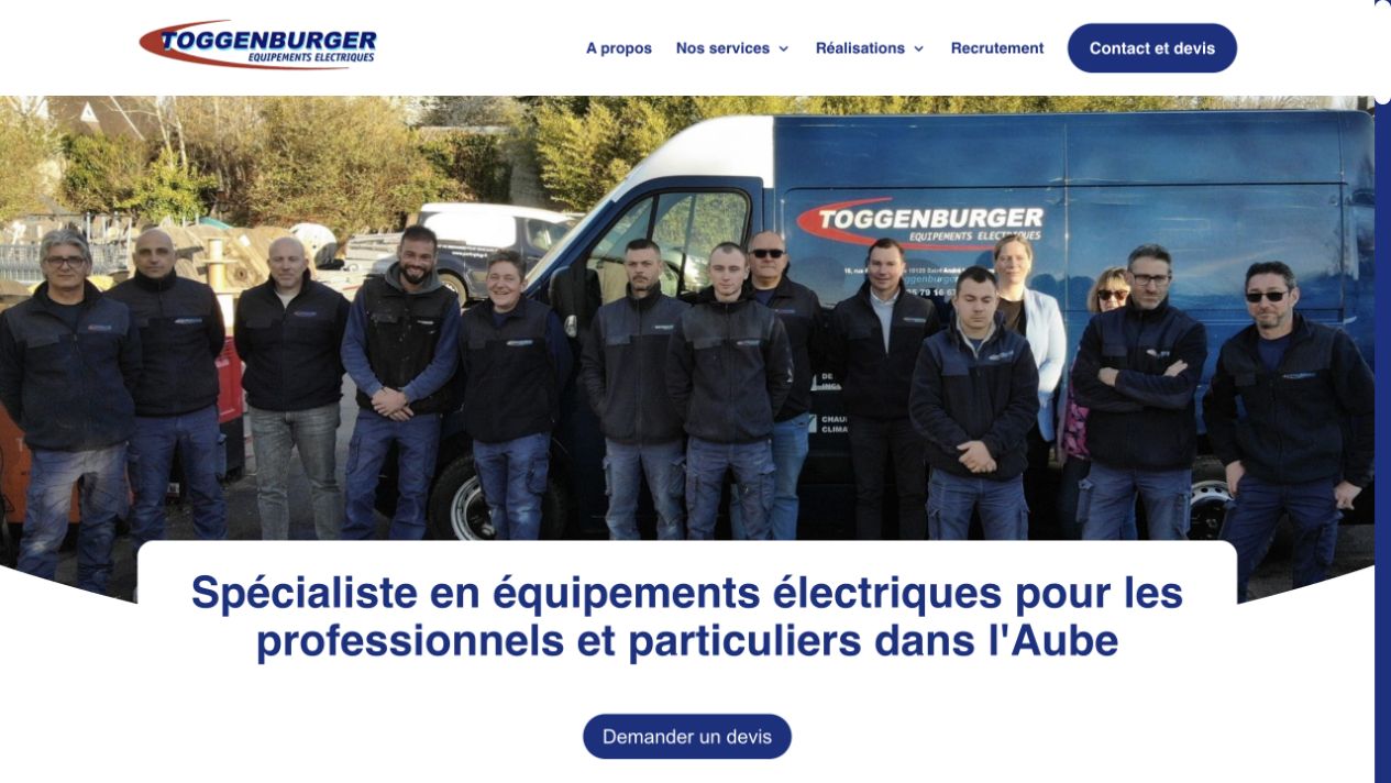 Page d’accueil corporate de Toggenburger